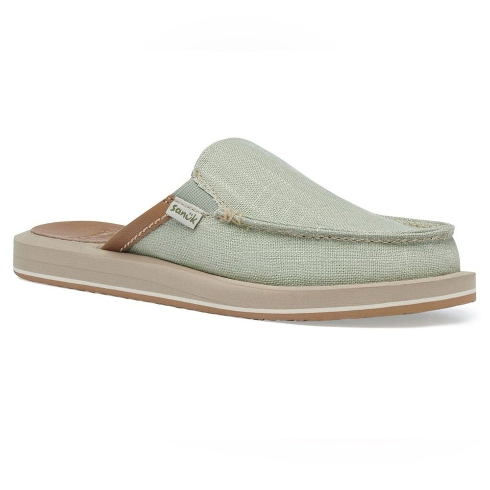 Sanuk You Got My Back ST Soft Top Hemp Slides House Shoes Desert Sage Green 5